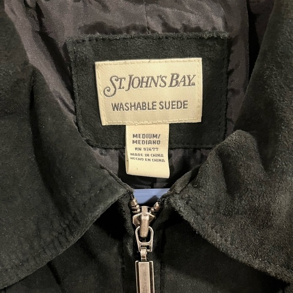 St. John's Bay Black Washable Suede Jacket - Picture 3 of 6
